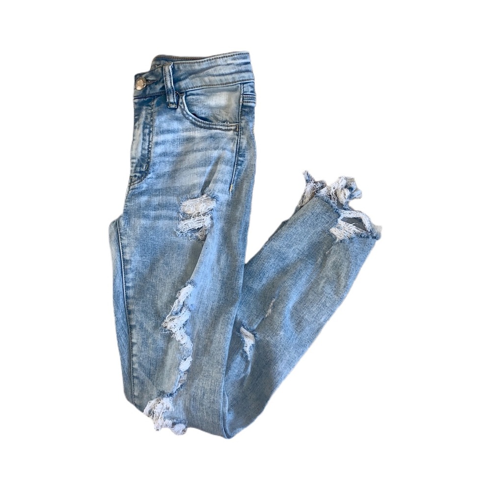 New! American Eagle Hi-Rise Distress Jegging Crop